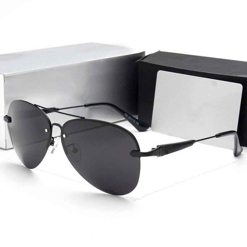 Unisex Polarized Sunglasses - New Vintage Metal Frame, Classic Style