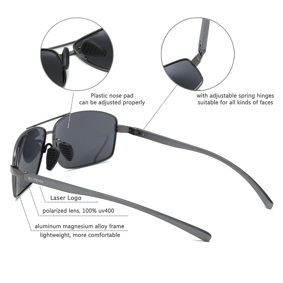 Outdoor Eyewear - Men's Polarized Sunglasses, Driving, Pilot, Fishing, UV400 Protection.