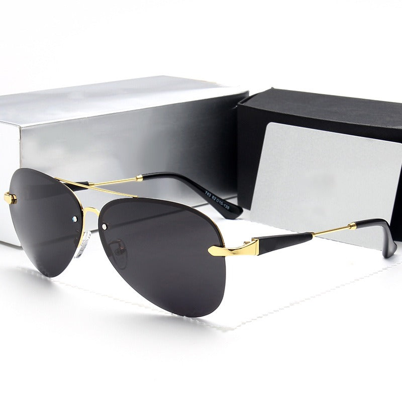 Unisex Polarized Sunglasses - New Vintage Metal Frame, Classic Style