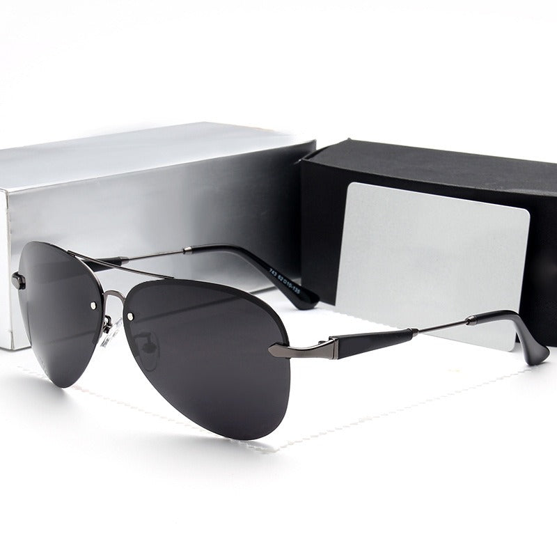 Unisex Polarized Sunglasses - New Vintage Metal Frame, Classic Style