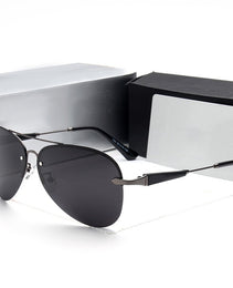 Unisex Polarized Sunglasses - New Vintage Metal Frame, Classic Style